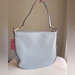 *NWT* Kate Spade Lexy Blue Pebbled Soft Leather Zipper Closure Shoulder Bag NWT